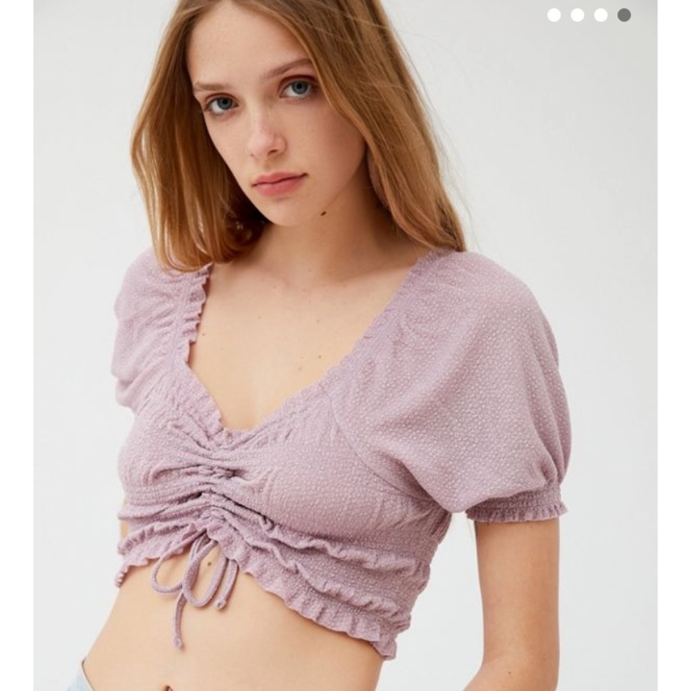 Urban Outfitters Sparkly Glitter Ruched Front Top